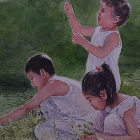 sa tabing sapa / By the stream, 21 x 29 inches, available